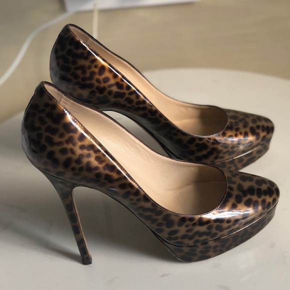 Jimmy Choo Patent Leather Platform Heels Size 37.5 - Picture 2 of 6